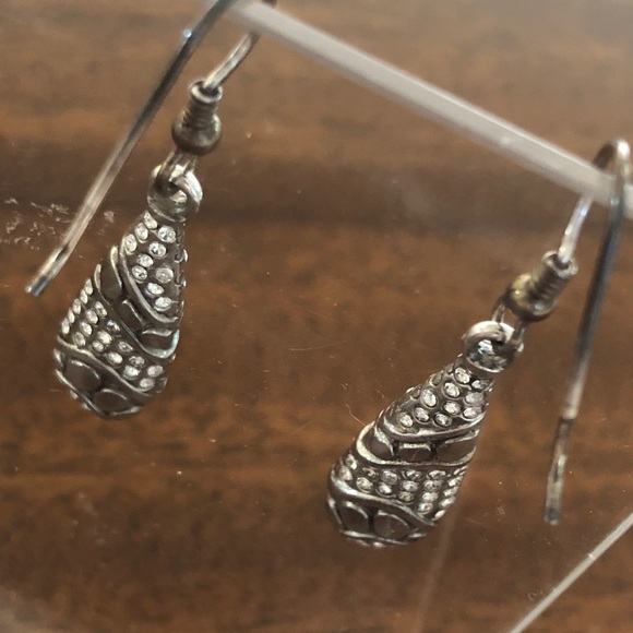 Brighton pave Swarovski crystal teardrop dangle earrings - Picture 6 of 11